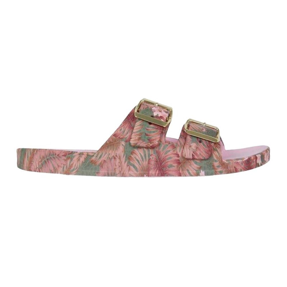 Biba Womens/Ladies Biba Double Strap Sliders / Pink/Green